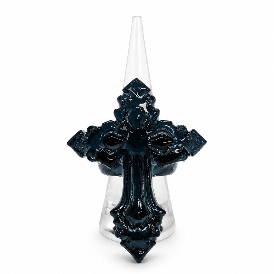 HEM CROSS RING (BLACK)