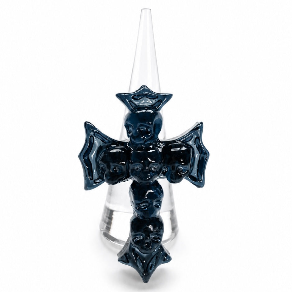 SIXXX CROSS RING (BLACK)