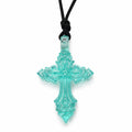 HEM MINI LEATHER CORD NECKLACE (BLUE)