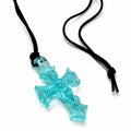 SIXXX MINI LEATHER CORD NECKLACE (BLUE)
