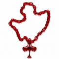 CROSS SKULL BAT PENDANT＋EL CHAIN（RED)