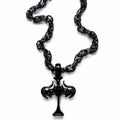 CROSS SKULL BAT PENDANT＋ EL CHAIN (BLACK)