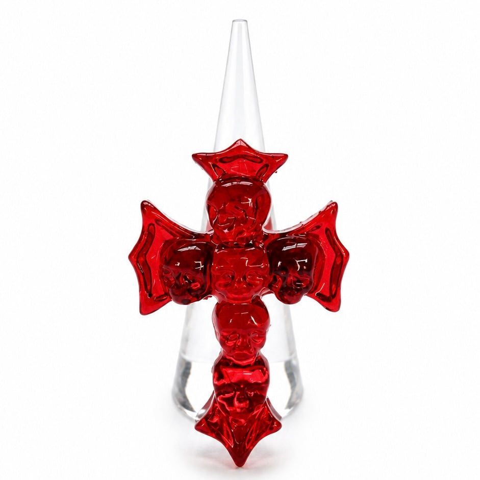 SIXXX CROSS RING (RED)
