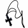 SIXXX MINI LEATHER CORD NECKLACE (BLACK)